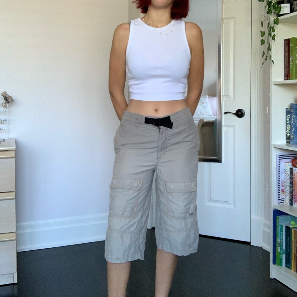 Y2K GAP Cargo Capri Pants with Buckle Belt